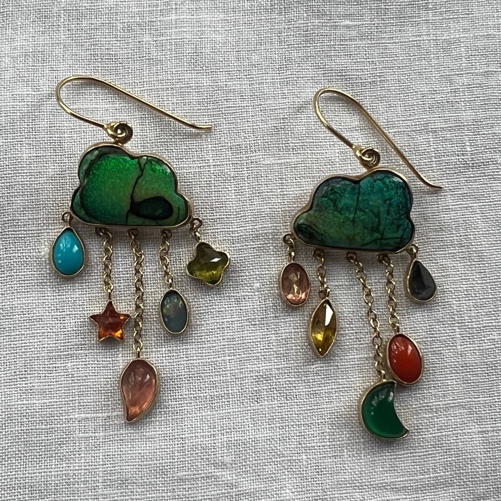 Grainne Morton Cloud & Rain Chain Drop Earrings - Picture 3 of 8